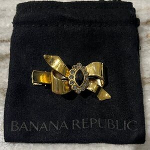 Banana Republic Gold and Black Bow Hair Clip - Great for Valentine's Day!